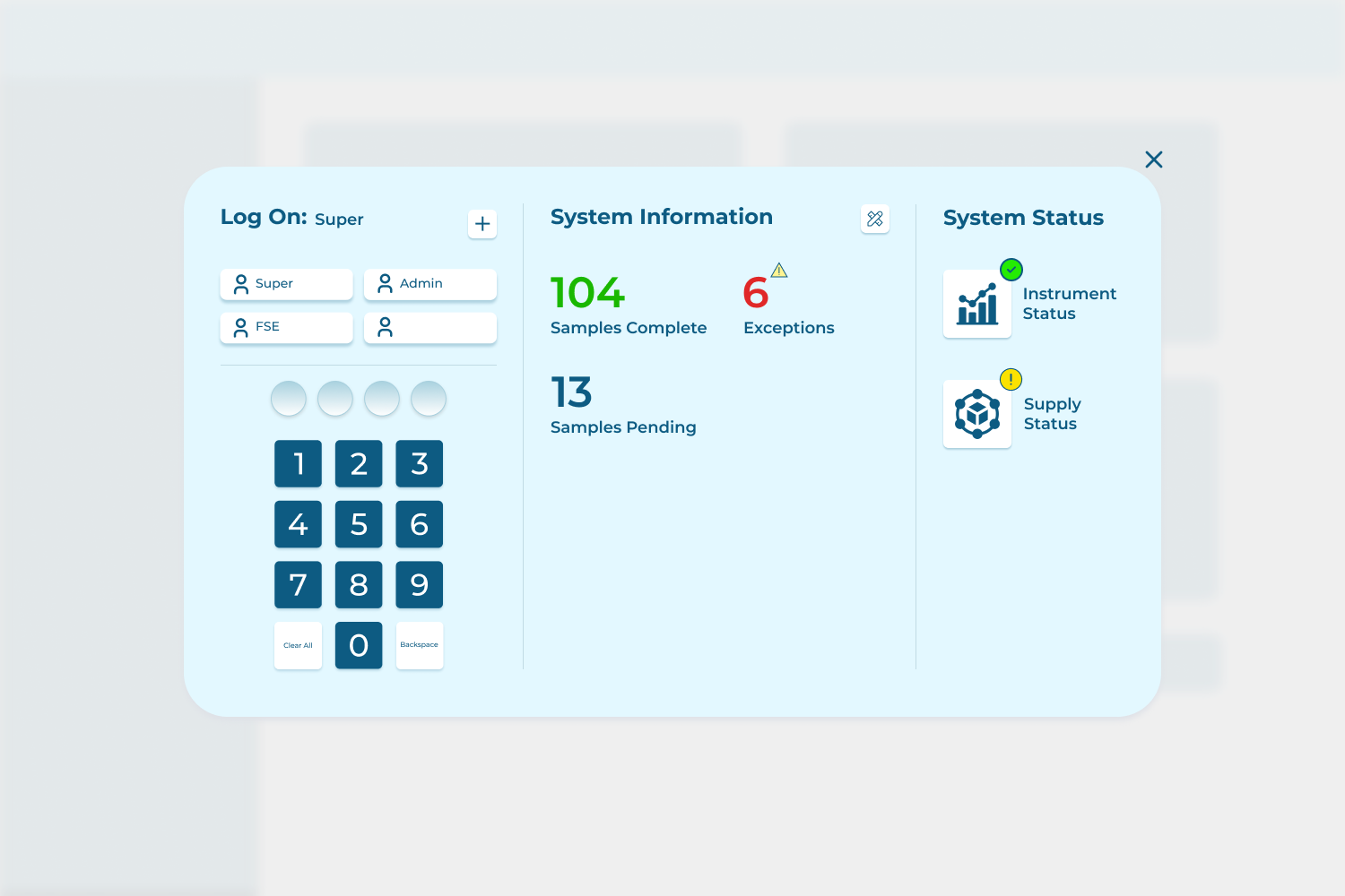 Sample status report in lab automation software