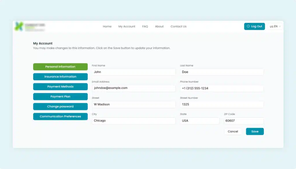 Patient Payment Portal Screenshot #1 | TATEEDA
