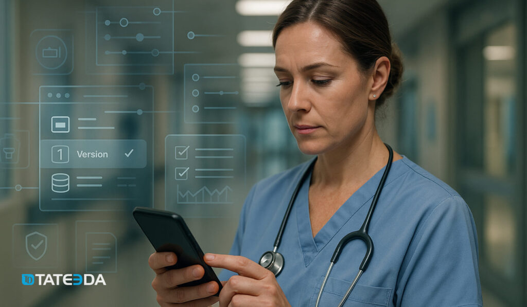 Model-aware mobile UI that surfaces AI bills of materials and provenance details, aligning with healthcare app industry trends in 2026 and digital healthcare app market trends toward transparent decision support. | TATEEDA