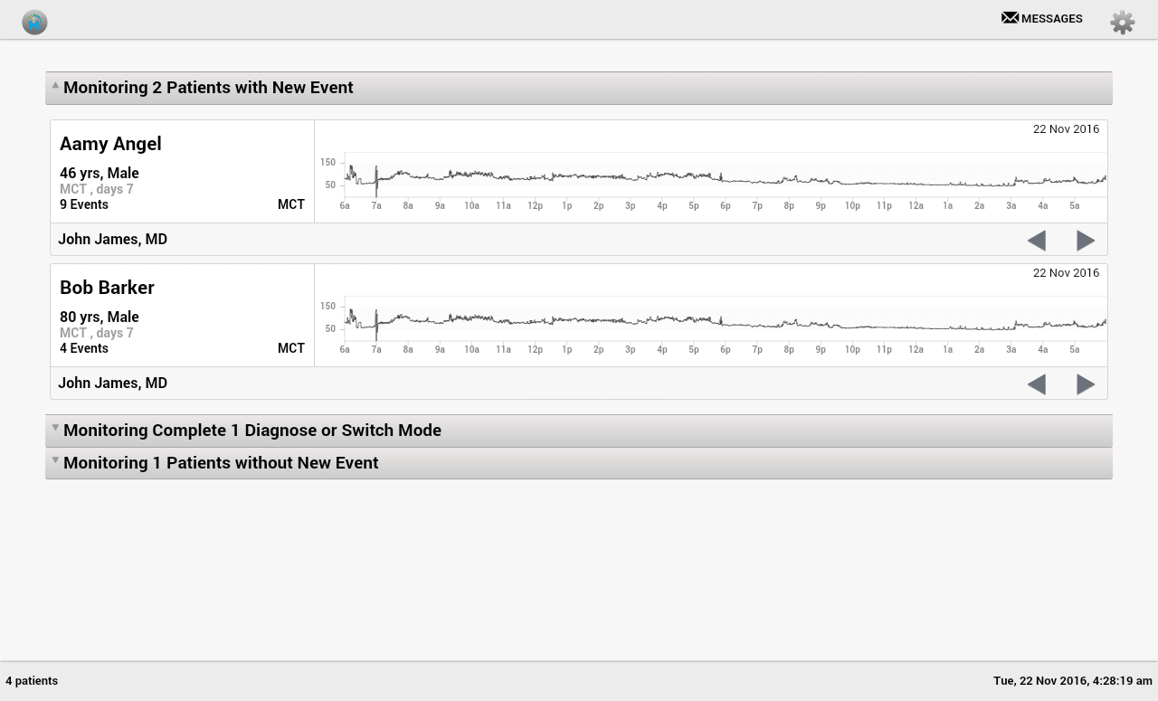 Healthtech startup example: The ECG-monitoring tablet application for cardiologists.